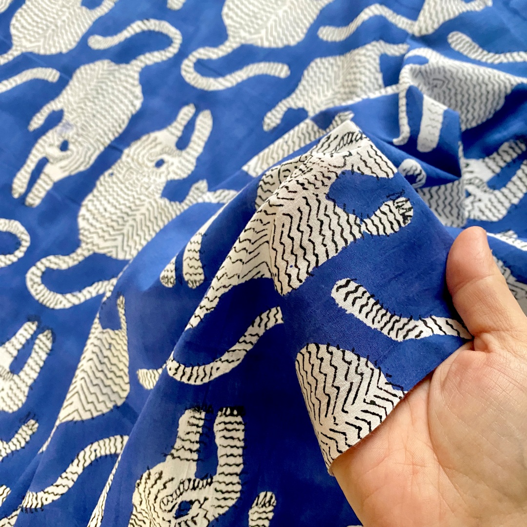 ブロックプリント生地 No.401 - 画像 (4)