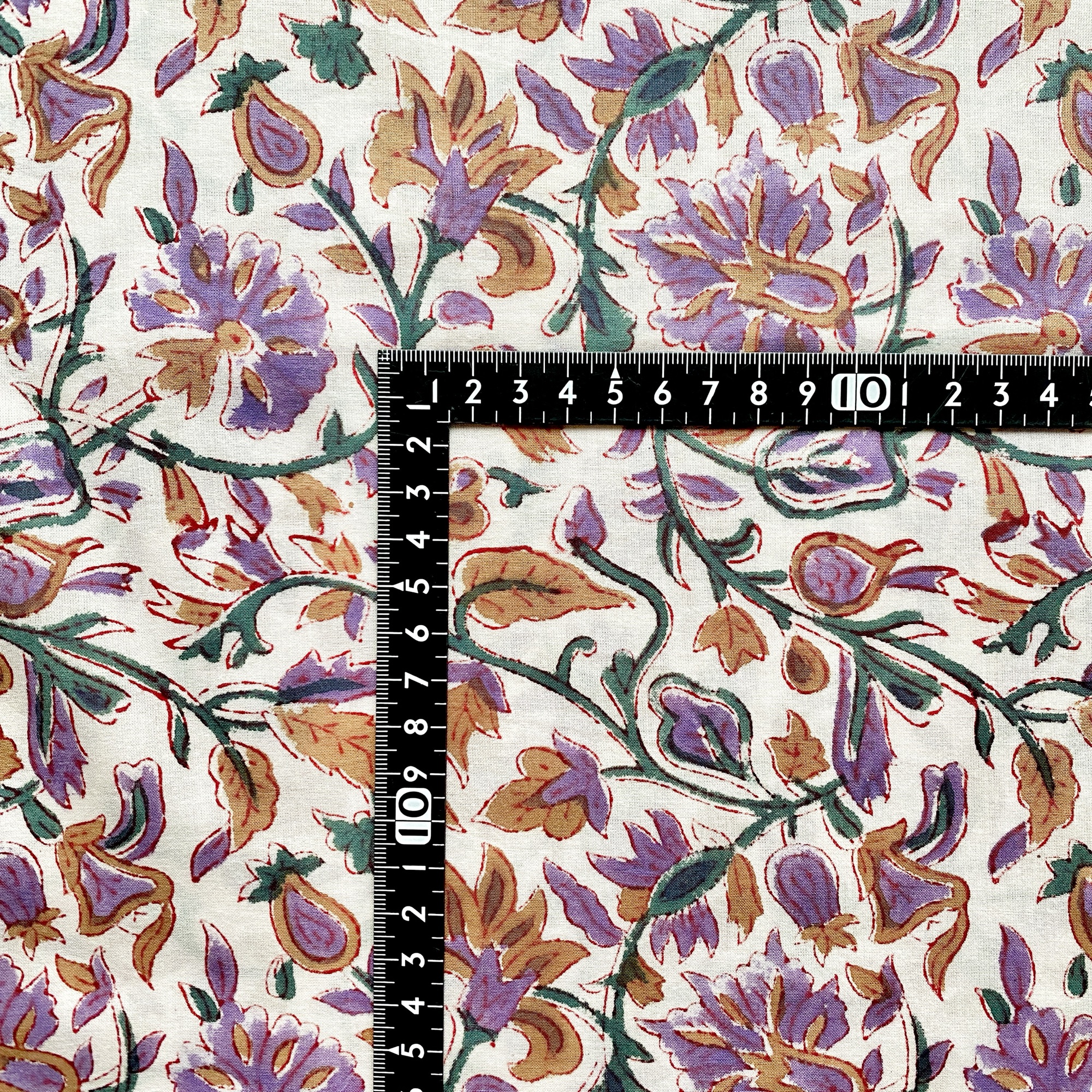 ブロックプリント生地 No.458 - 画像 (3)