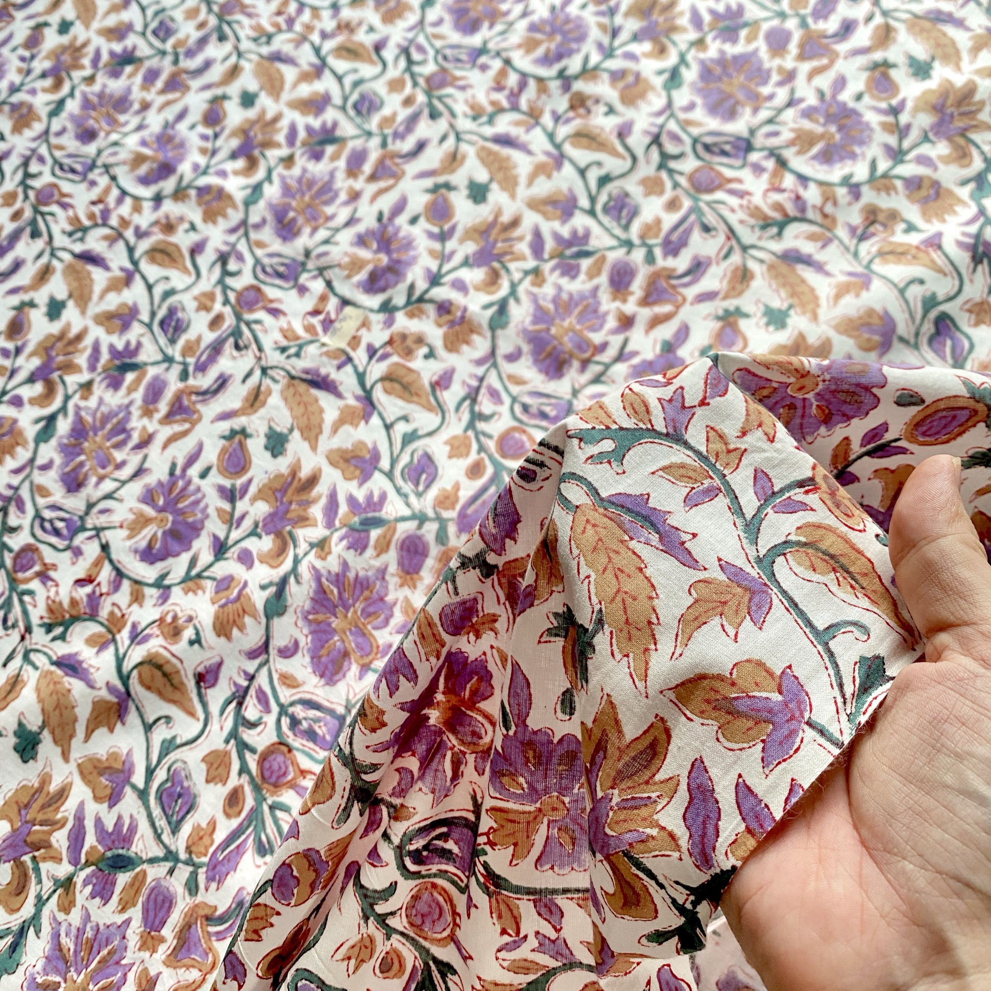 ブロックプリント生地 No.458 - 画像 (4)